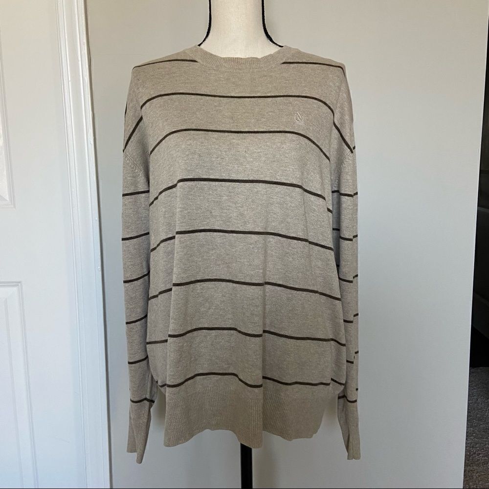 Vintage Oversized Brown Nautica Striped Sweater